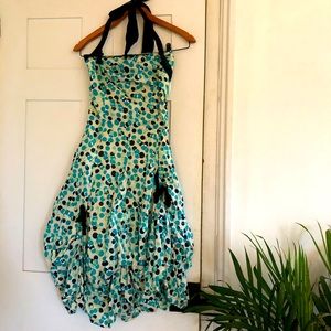 Old School Anthropologie bubble skirt halter dress